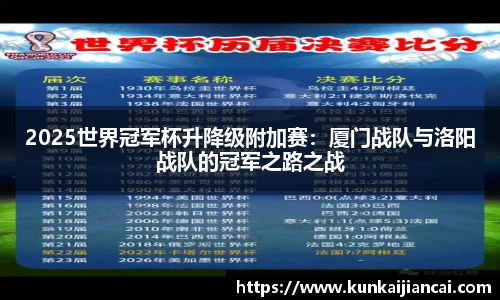 2025世界冠军杯升降级附加赛：厦门战队与洛阳战队的冠军之路之战